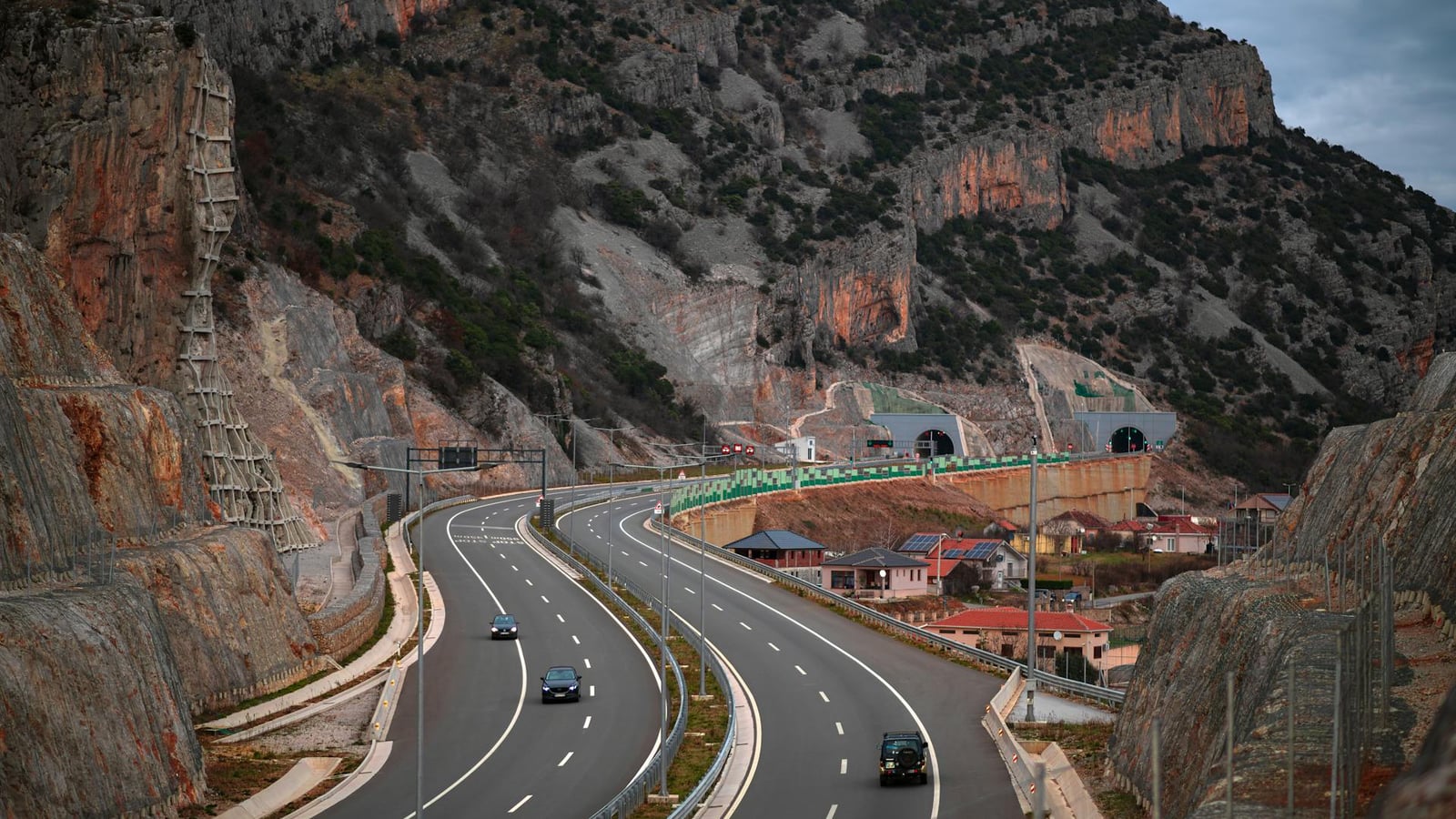 Smokovac–Mateševo motorway inland from Kotor